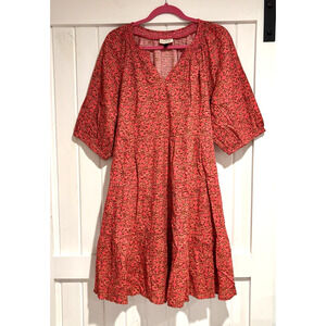 Universal Thread Bell Elbow Sleeve Mini A-Line Dress - Red - Womens X-Large